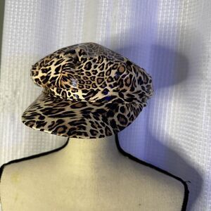 BCBGeneration Women’s 9” Round Hat Leopard Print Beret Cap